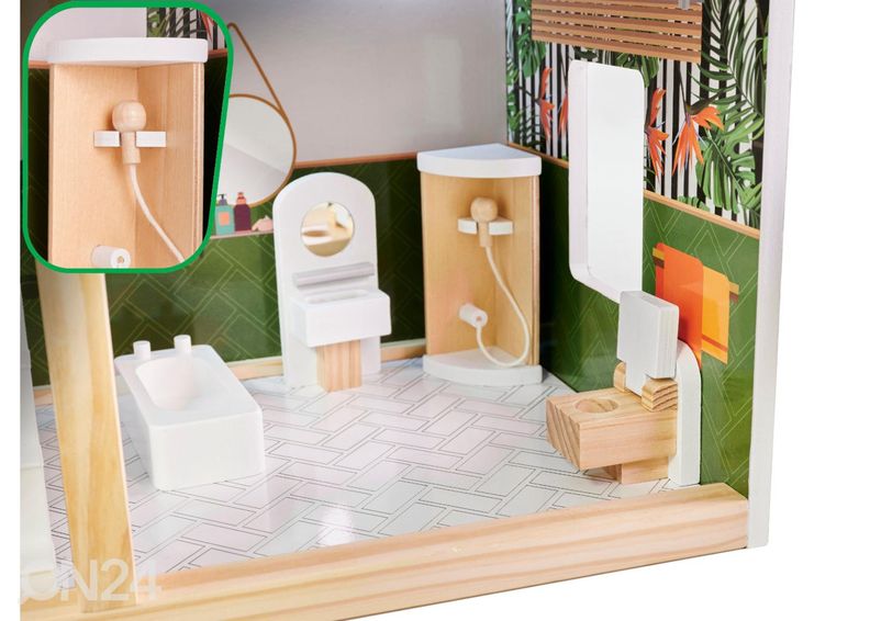 Кукольный дом + мебель Boho 78 см со светодиодной подсветкой увеличить