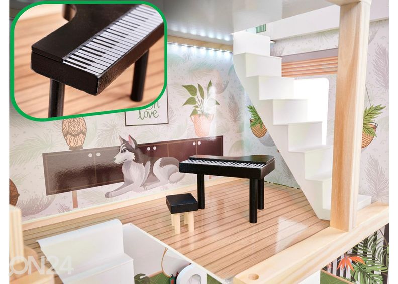 Кукольный дом + мебель Boho 78 см со светодиодной подсветкой увеличить