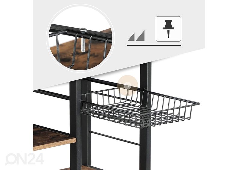 Кухонная полка 90x84 cm, коричневый/чёрный увеличить