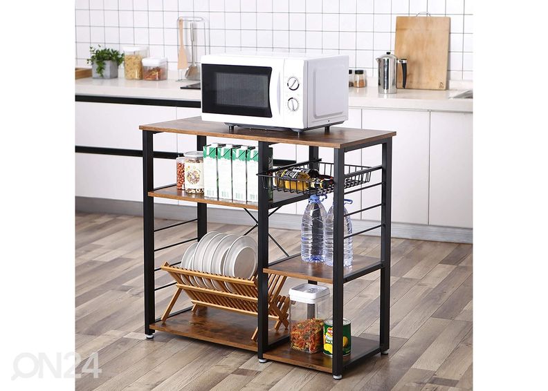 Кухонная полка 90x84 cm, коричневый/чёрный увеличить