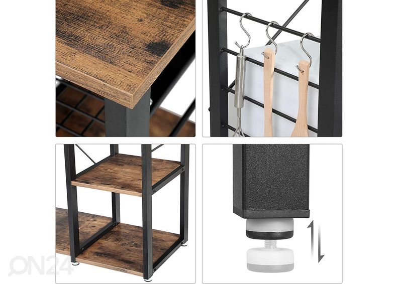 Кухонная полка 90x84 cm, коричневый/чёрный увеличить