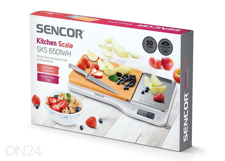 Кухонные весы с разделочной доской Sencor SKS6501WH увеличить