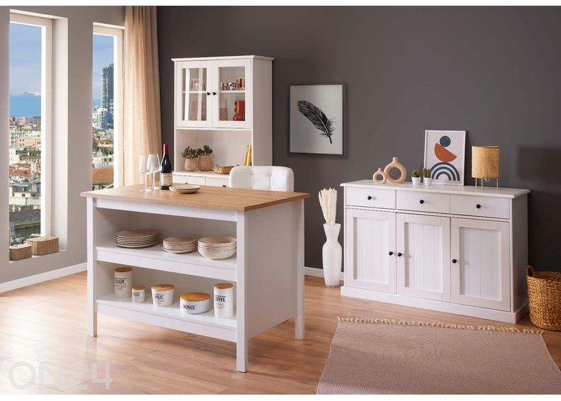 Кухонный остров Julina, белый/дуб артисан увеличить