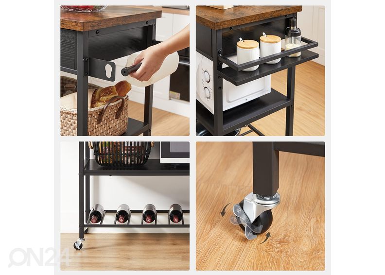 Кухонный остров Oskar, коричневый/черный увеличить