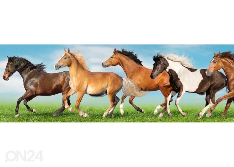 Кухонный фартук Horses 180x60 см увеличить