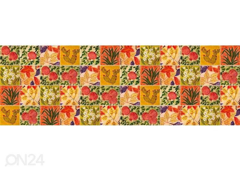 Кухонный фартук Painted Tiles 350x60 см увеличить