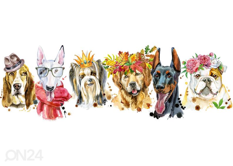 Кухонный фартук Portraits of dogs 180x60 см увеличить