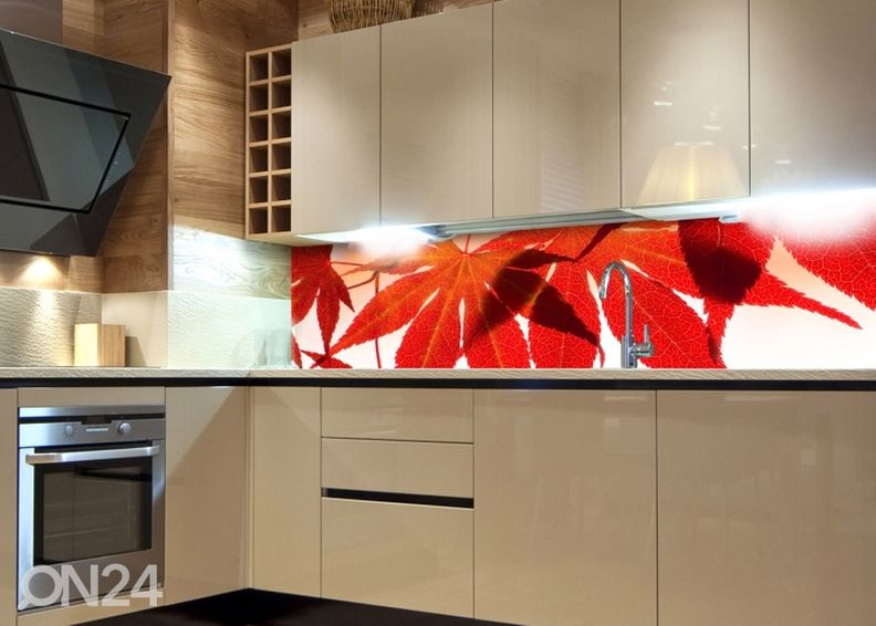 Кухонный фартук Red leaves 180х60 см увеличить