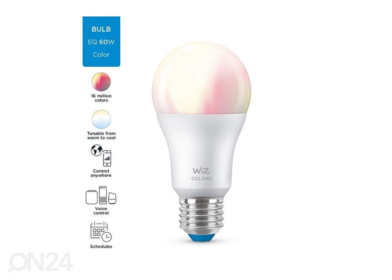 Лампочка Wiz Wi-Fi 60 Вт A60 E27 RGB 2200-6500K увеличить