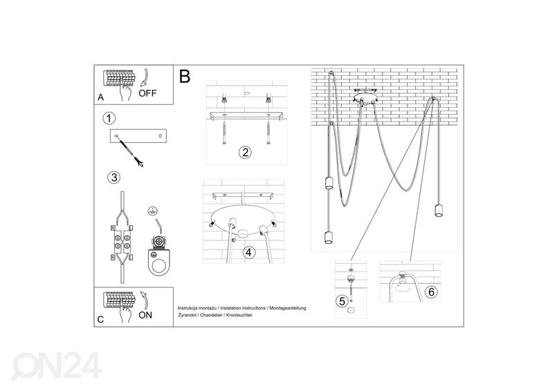 Люстра Edison 3, черная увеличить