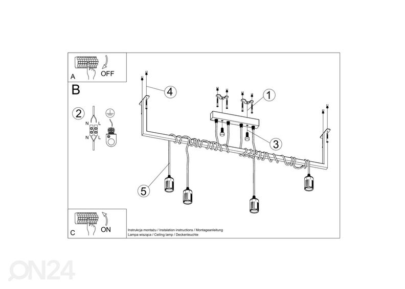 Люстра Salamanca 4, черная увеличить