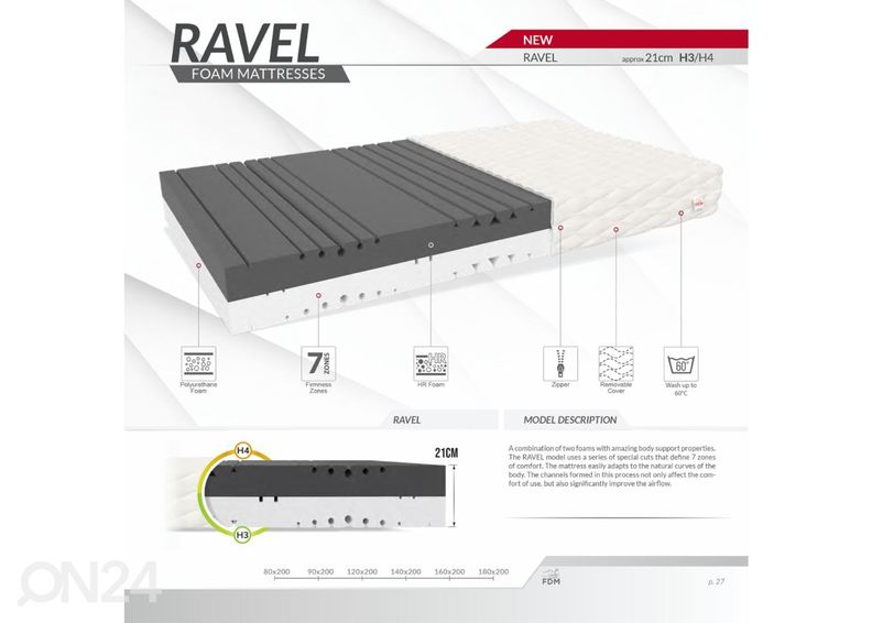 Матрас 90x200 cm увеличить