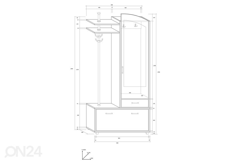 Мебель в прихожую 91 cm увеличить