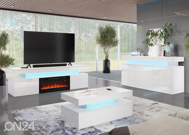 Мебель для гостиной Glossa + камин + LED увеличить