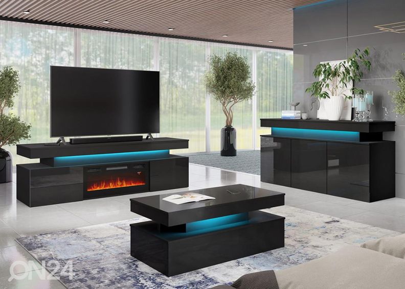 Мебель для гостиной Glossa + камин + LED увеличить