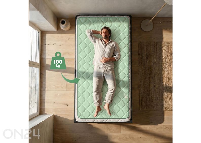 Металлическая кровать 100x200 см с матрасом увеличить