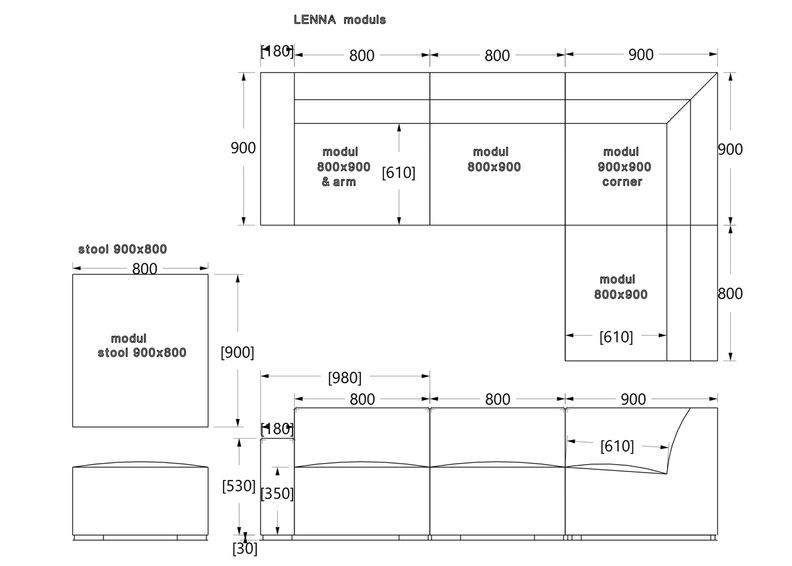 Модуль дивана с подлокотником Lenna увеличить