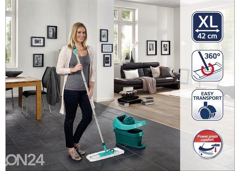 Набор для мытья пола с отжимным ведром Leifheit Profi XL увеличить