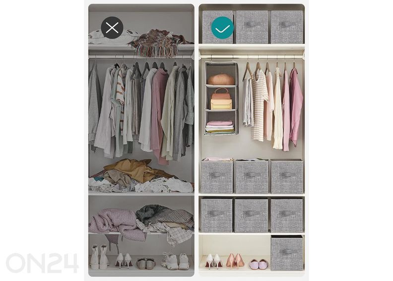 Набор из 6 коробок для хранения, серые увеличить