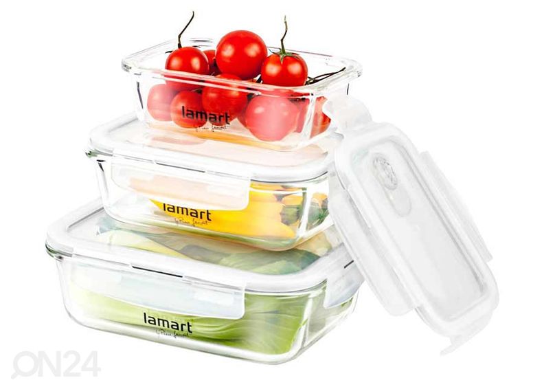 Набор стеклянных контейнеров для хранения продуктов Lamart 3 шт. увеличить