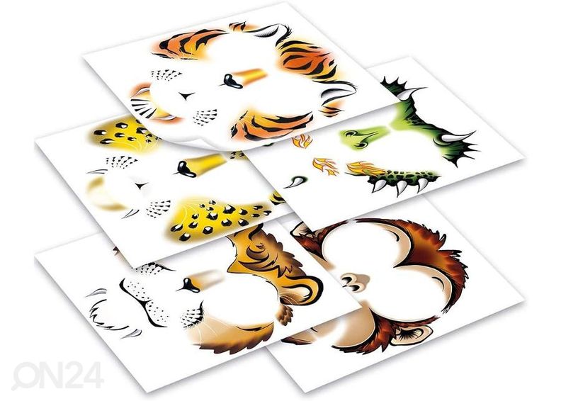 Наклейки на лицо животные увеличить