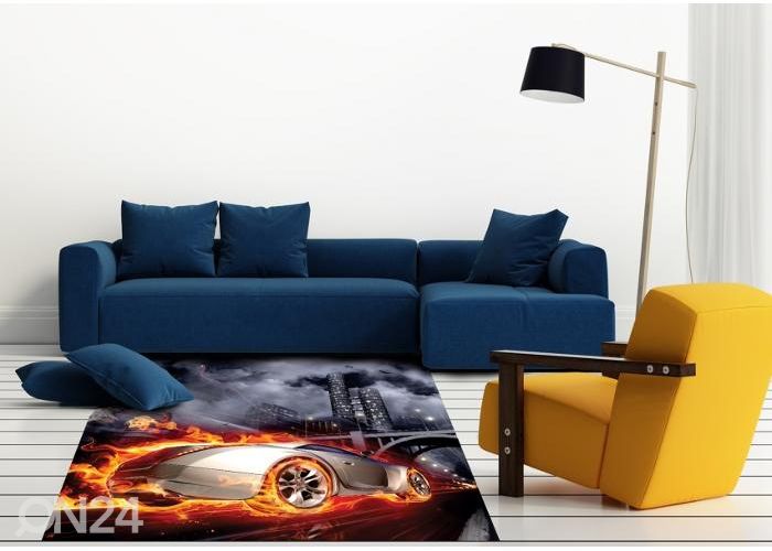 Напольная наклейка Car on fire 170x170 см увеличить