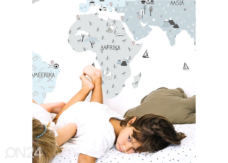 Настенная наклейка Карта мира S на эстонском языке, eco увеличить