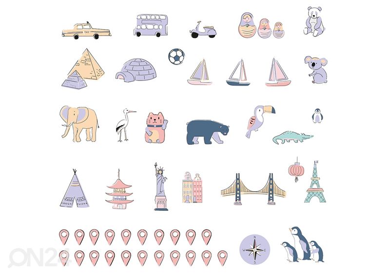 Настенная наклейка Карта мира S на эстонском языке, spring flower увеличить