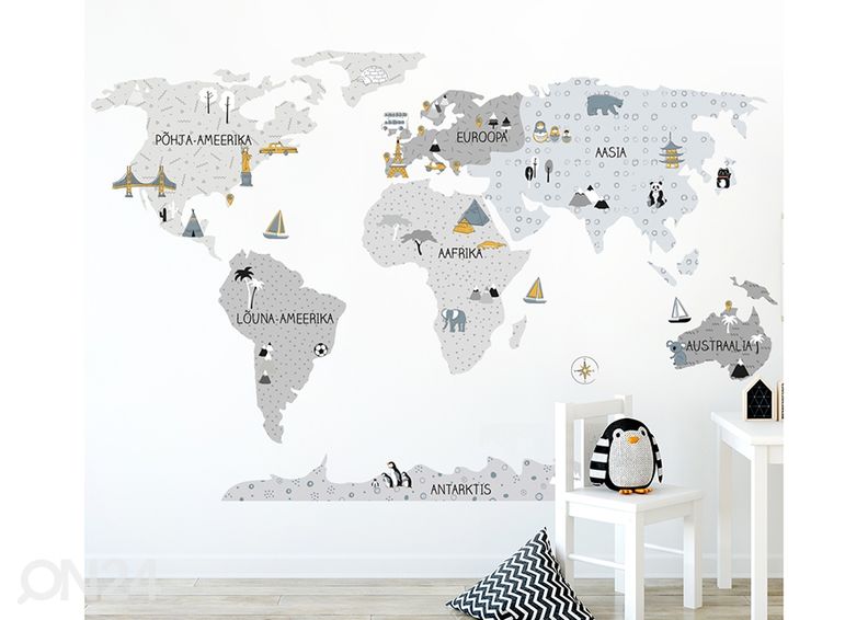 Настенная наклейка Карта S на эстонском языке, серая увеличить