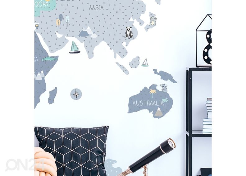 Настенная наклейка Карта S на эстонском языке, синяя увеличить