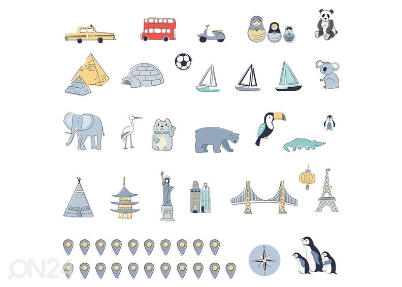 Настенная наклейка Карта S на эстонском языке, синяя увеличить