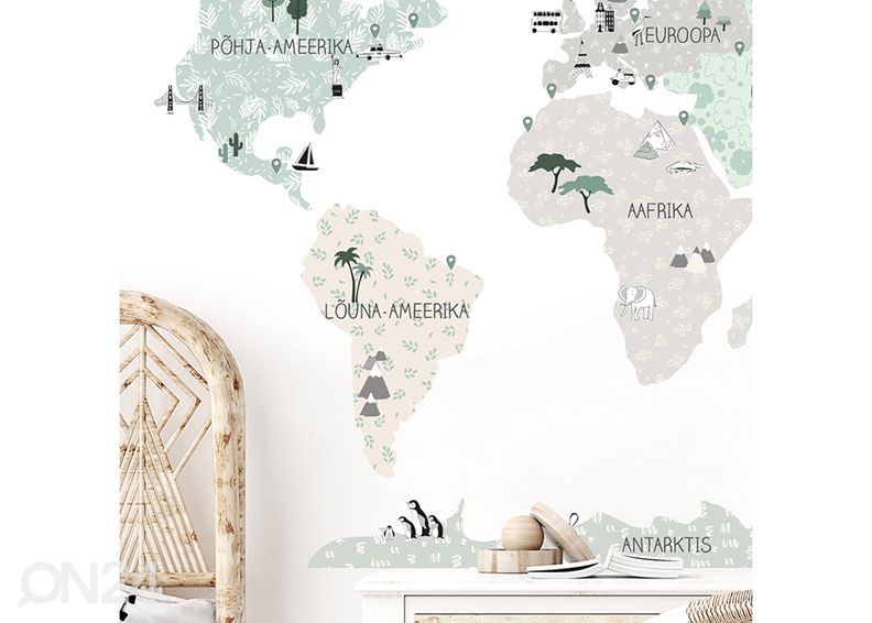 Настенная наклейка Карта S на эстонском языке, tropic sand увеличить