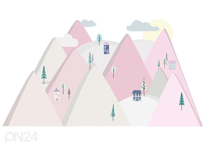 Настенная наклейка Розовые горы S увеличить