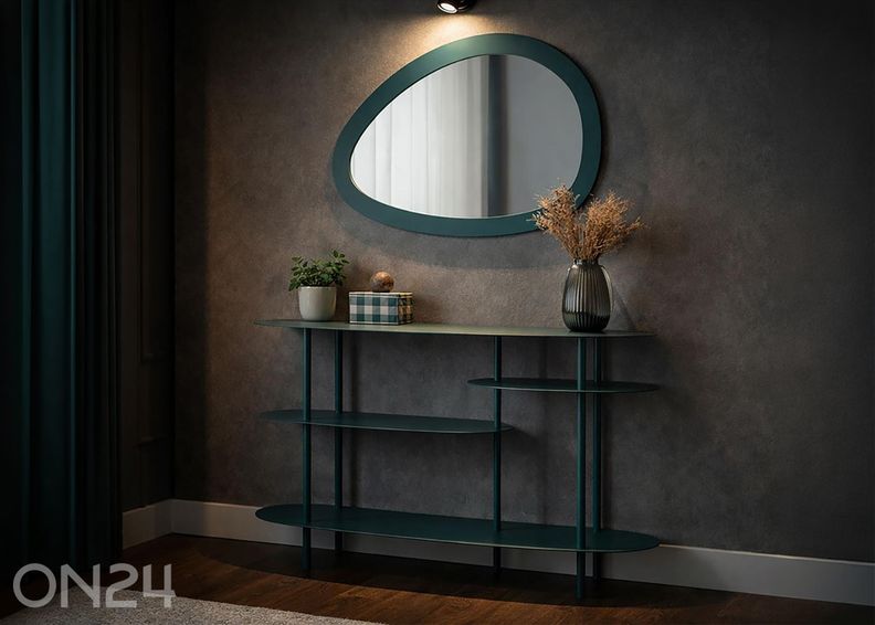 Настенное зеркало 71х48 см, сине-зеленое увеличить