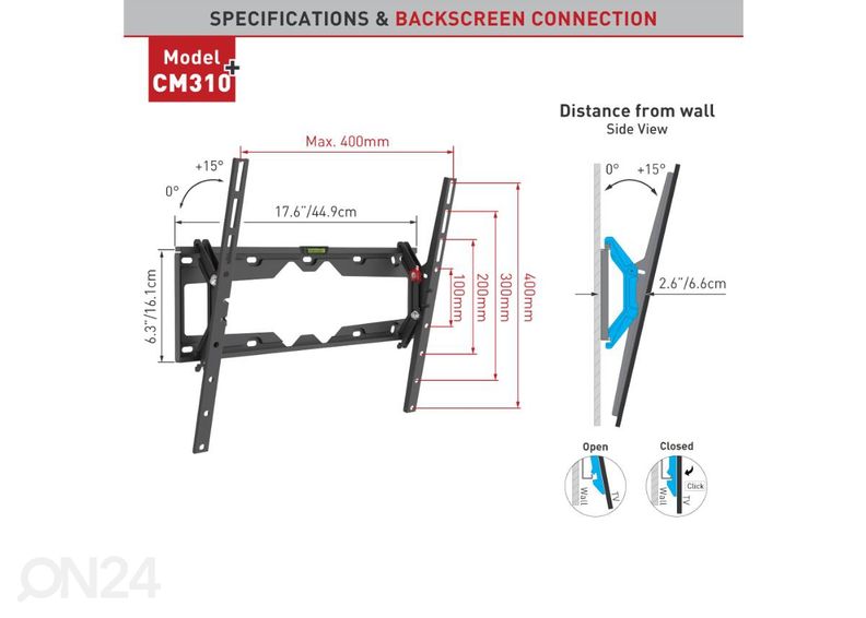 Настенное крепление для телевизора Barkan CM310.B 29 "- 65" увеличить
