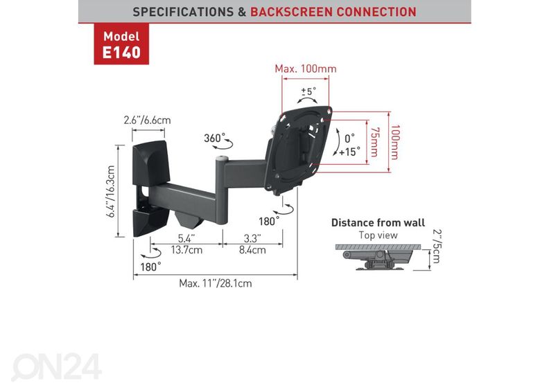 Настенное крепление для телевизора Barkan E140.B 13"- 29" увеличить