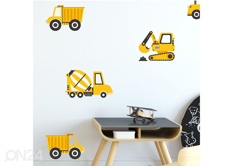Настенные наклейки Строительные машины, желтые увеличить