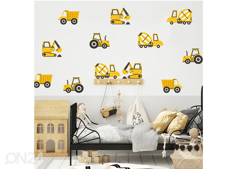 Настенные наклейки Строительные машины, желтые увеличить
