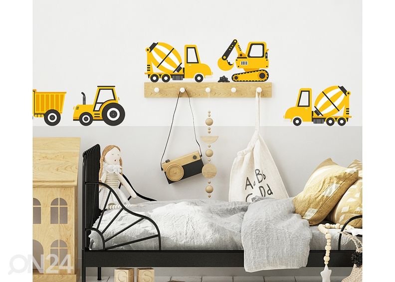 Настенные наклейки Строительные машины, желтые увеличить