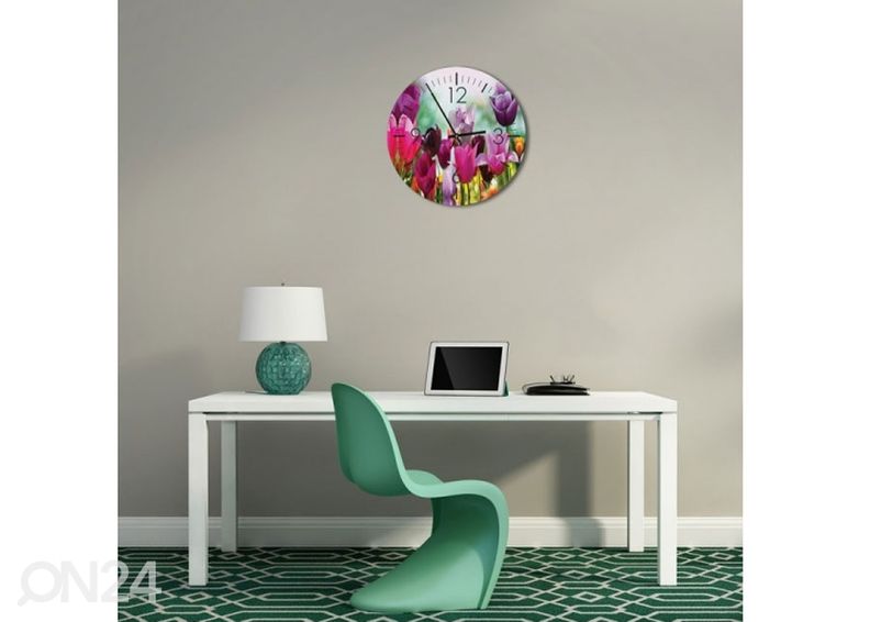 Настенные часы с картиной Colorful tulips увеличить