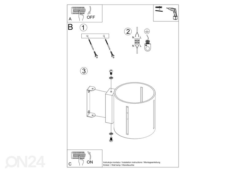 Настенный светильник Inez, черный увеличить