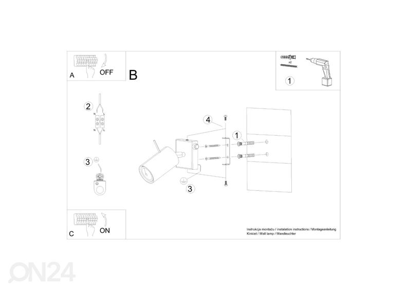 Настенный светильник Ring черный с выключателем увеличить