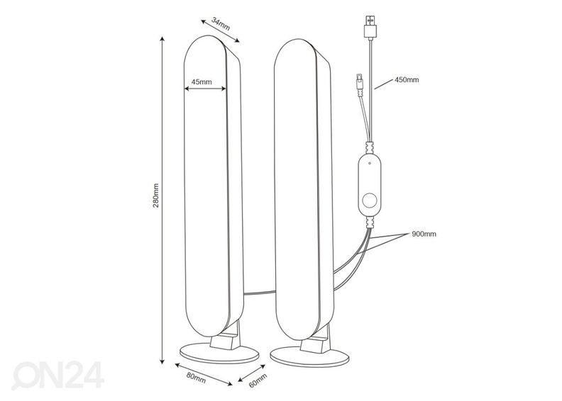Настольная лампа Game 2 шт увеличить