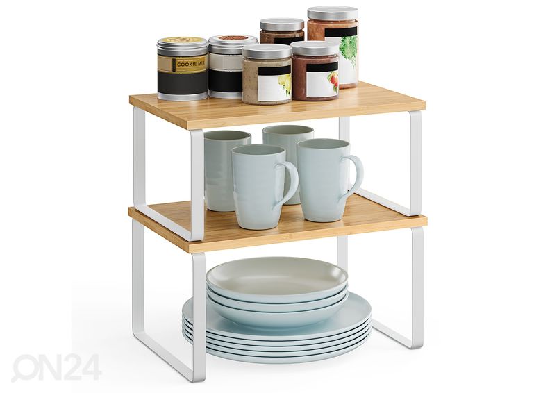 Настольная полка 2 шт, белый/бамбук увеличить