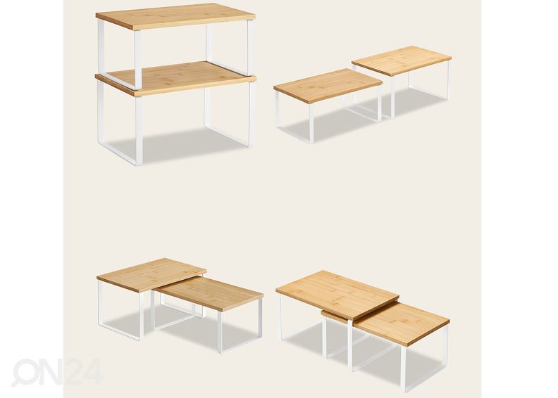 Настольная полка 2 шт, белый/бамбук увеличить