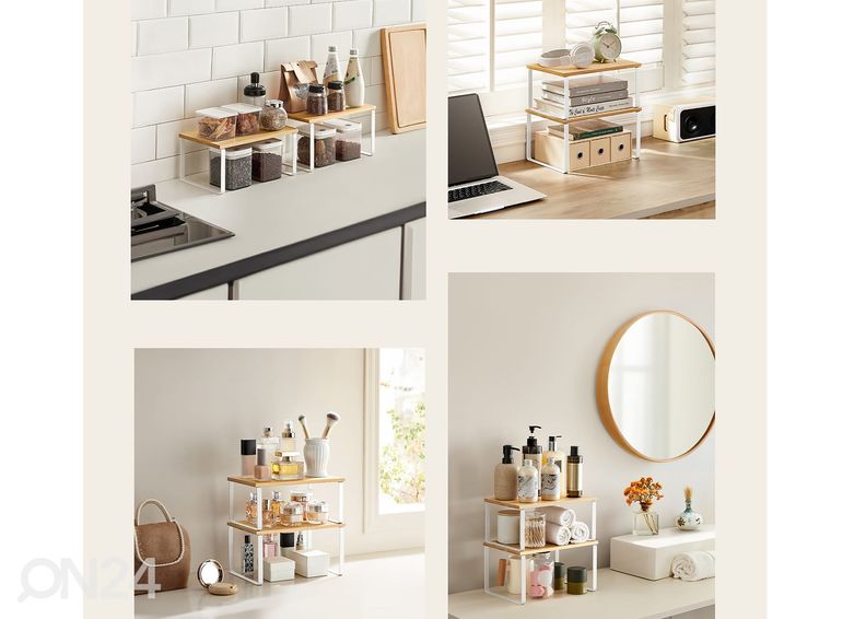 Настольная полка 2 шт, белый/бамбук увеличить