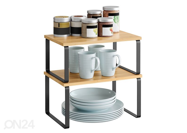 Настольная полка 2 шт, черный/дуб увеличить