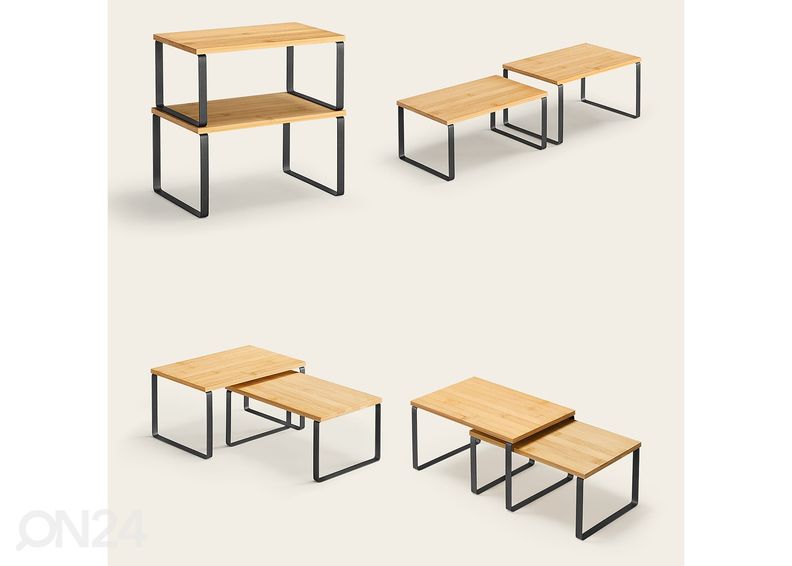 Настольная полка 2 шт, черный/дуб увеличить