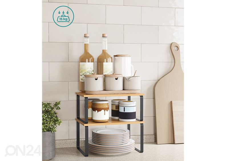 Настольная полка 2 шт, черный/дуб увеличить