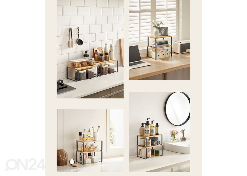 Настольная полка 2 шт, черный/дуб увеличить